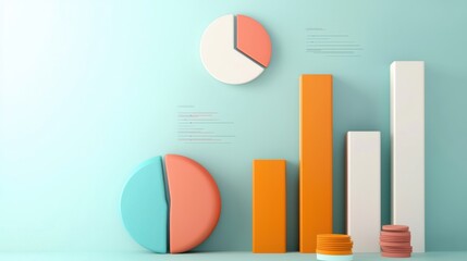 Poster - Colorful Abstract Geometric Shapes Representing Business Analytics and Data Visualization