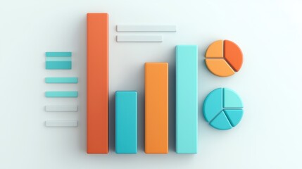 Poster - Colorful Geometric Data Visualization Infographic Presentation Graph Chart for Business Finance Analytics