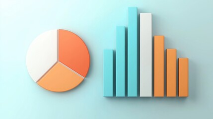 Poster - Colorful Geometric Data Visualization Charts and Infographic Elements for Corporate Business Analytics and Financial Reporting