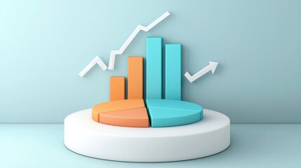 Poster - 3D Geometric Graph Infographic for Business Data Analytics and Strategic Planning