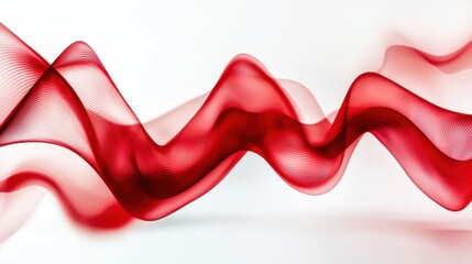 Poster - Mesmerizing Crimson Waves   Elegantly Flowing Abstract Curves in Motion