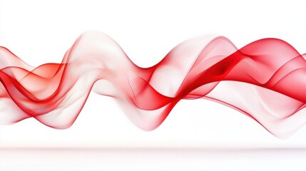 Poster - Elegant Flowing Waves of Vibrant Red and Pink Hues in Abstract Digital Art Design