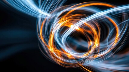 Poster - mesmerizing abstract light trails and glowing swirls of futuristic energy