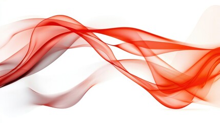Poster - Vibrant Red and Orange Fluid Motion Waves and Swirls Abstract Background