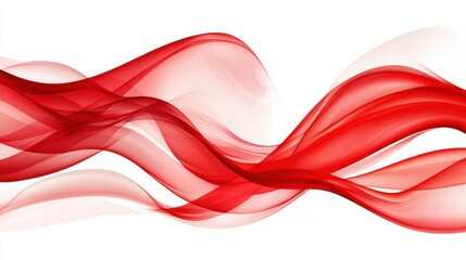 Poster - Elegant Red Flowing Waves Abstract Background Design