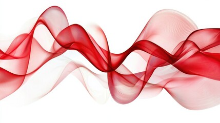 Poster - Elegant Abstract Fluid Waves of Red and Pink Flowing Gracefully Across the Frame