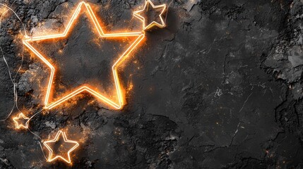 Poster - Glowing Star Burst Abstract Design with Cosmic Space Background