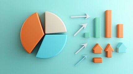 Poster - Colorful Infographic Charts and Graphs Representing Business Data and Analytics