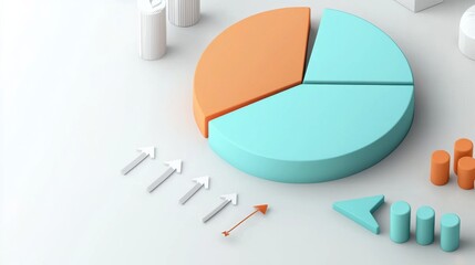 Poster - Colorful Pie Chart Infographic for Business Data Analysis and Reporting