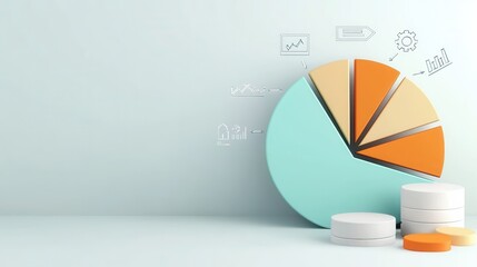 Poster - Pie chart data visualization for business analytics and financial reporting long title Detailed pie chart data visualization with various segments