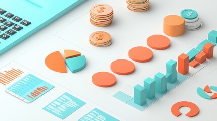 Poster - financial data analytics and business intelligence concept