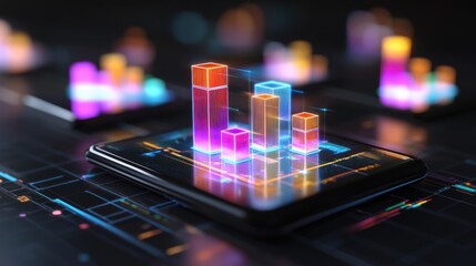 Poster - Futuristic Holographic Data Projection on Digital Interface