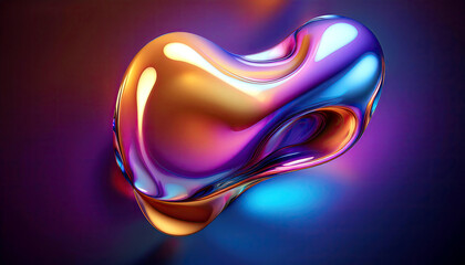 Poster - Captivating Blend of Colors and Shapes in a Digital Abstract Design Exploring Forms and Light