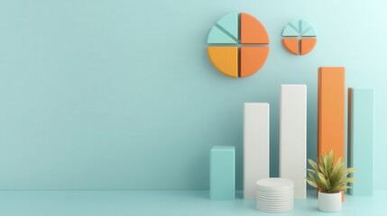 Poster - Vibrant Geometric Shapes in Modern Minimal Abstract Wall Display