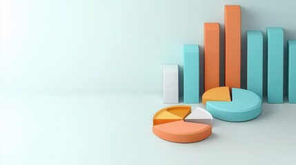 Poster - Colorful 3D Geometric Data Visualization Charts and Infographics
