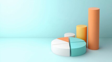 Poster - pastel geometric shapes in a minimal studio composition
