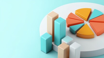 Poster - Colorful Abstract Pie Graph for Business Data Analysis and Finance Report