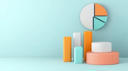 Poster - Minimal Geometric Shapes Abstract Arrangement for Product Display