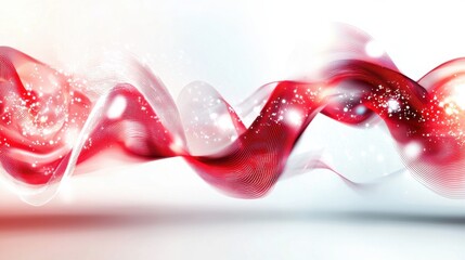 Poster - Captivating Red and White Metallic Swirls with Sparkling Lights and Glitter