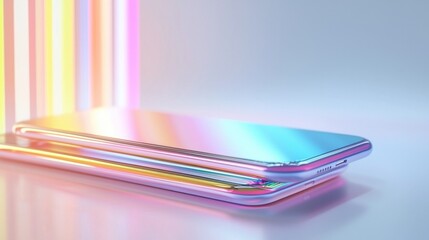 Poster - Vivid Gradient Pastel Smartphone Devices on Minimalist Studio Background