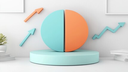 Poster - Minimalist Geometric Podium Display with Contrasting Colors