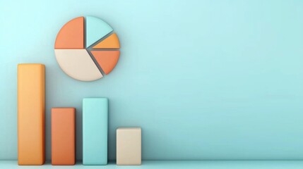Poster - Colorful Geometric Abstract Shapes and Cubes for Infographic Design