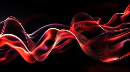 Poster - vibrant fluid waves of colorful digital energy and motion