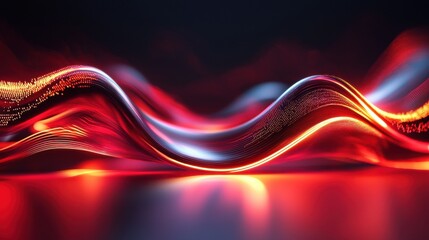 Poster - captivating fluid waves of vibrant neon lights and mesmerizing glowing motion