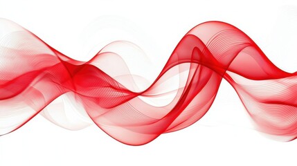 Poster - Mesmerizing Red Fluid Waves of Dynamic Digital Abstract Art Design