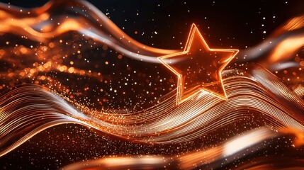 Poster - Vibrant Celestial Sparkle with Radiant Star in Mystical Cosmic Background
