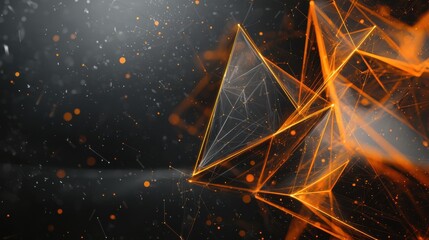 Poster - Radiant Geometric Neon Shapes in Abstract Digital