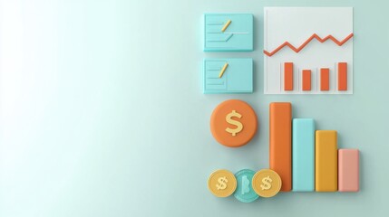 Poster - Financial Growth and Business Analysis Concept with Charts and Graphs