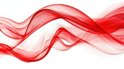 Poster - Flowing Crimson Silk Waves   Elegant Abstract Digital Art Background