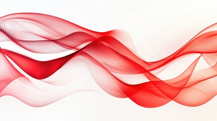 Poster - Flowing Red and Pink Abstract Digital Waves Dynamic Elegant Curving Motion Patterns