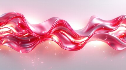 Poster - mesmerizing abstract wave of vibrant pink fluid texture