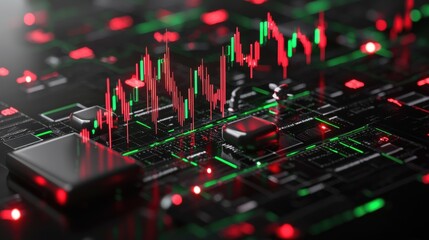 Poster - Dynamic Digital Financial Market Data Analytics Dashboard Visualizing Trading Trends and Indicators