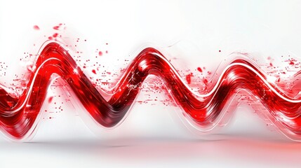 Poster - Mesmerizing Crimson Wave   Striking Abstract Liquid Motion Digital Art