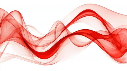 Poster - Mesmerizing Abstract Red Waves Flowing through Elegant Digital Art Design