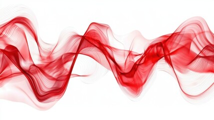 Poster - Mesmerizing Fluid Waves of Vibrant Red and Pink Gradient Abstract Artwork
