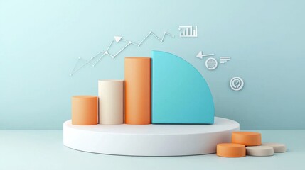 Poster - Modern Abstract Minimal Geometric Shapes Business and Financial Infographic Design Elements