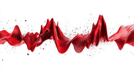 Poster - Dramatic Red Fluid Motion Abstract Background with Dynamic Splashes and Waves of Vibrant Color