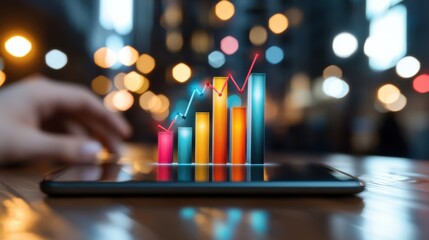 Poster - analyzing data trends on digital tablet for strategic business growth