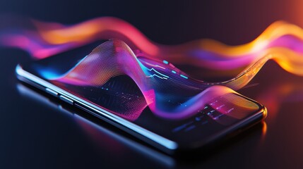 Poster - Mesmerizing Liquid Light Waves Flowing in Vibrant Digital Gradient