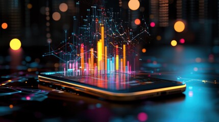 Poster - Dynamic Data Visualization and Financial Analytics Dashboard Depicting Digital Technological Advancements in Business and Investment Strategies
