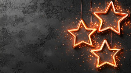 Poster - Captivating Neon Star Hanging in Elegant of the Holiday Season