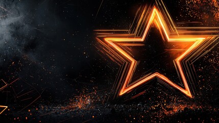 Poster - Bright Glowing Star Shining in Captivating Cosmic Space Background with Dramatic Lighting Effect