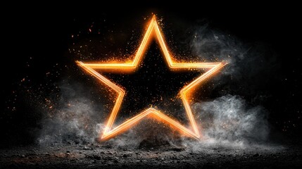 Poster - Fiery Cosmic Star Explosion Abstract Glowing Energetic Background