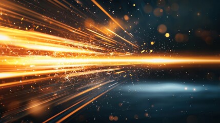 Poster - Dazzling Light Beam in Motion Bursting with Radiant Energy and Vibrant Luminescence