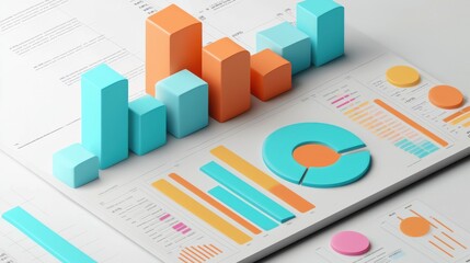 Poster - Data Analytics Infographic with Charts and Graphs Showcasing Finance and Business Statistics