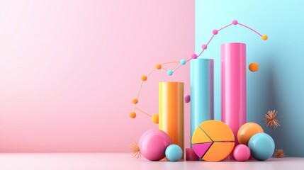 Poster - Minimalist Geometric Shapes Composition in Pastel Colors